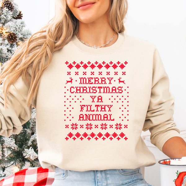 'Merry Christmas Ya Filthy Animal' Sweatshirt