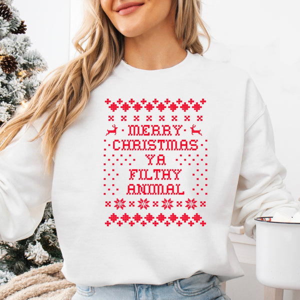 'Merry Christmas Ya Filthy Animal' Sweatshirt