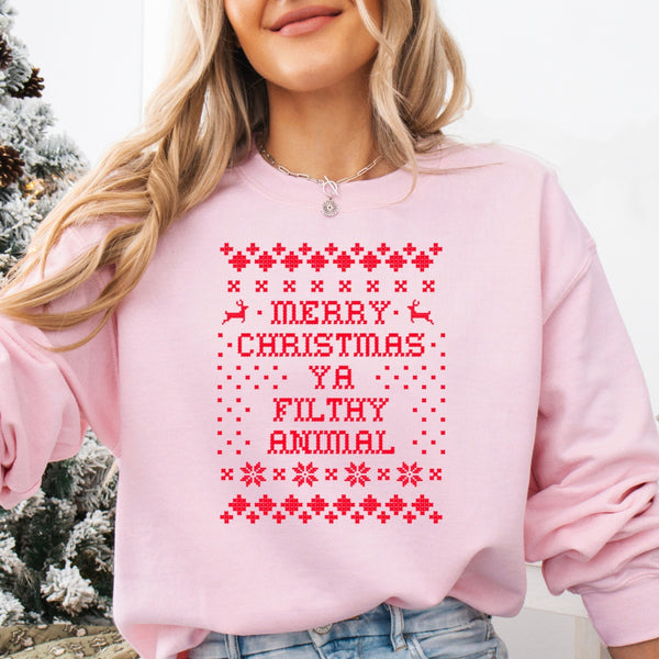 'Merry Christmas Ya Filthy Animal' Sweatshirt