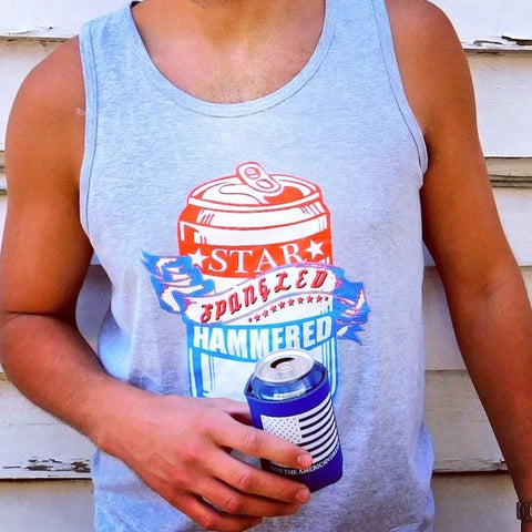 'Star Spangled Hammered' Beer Can Tank Top