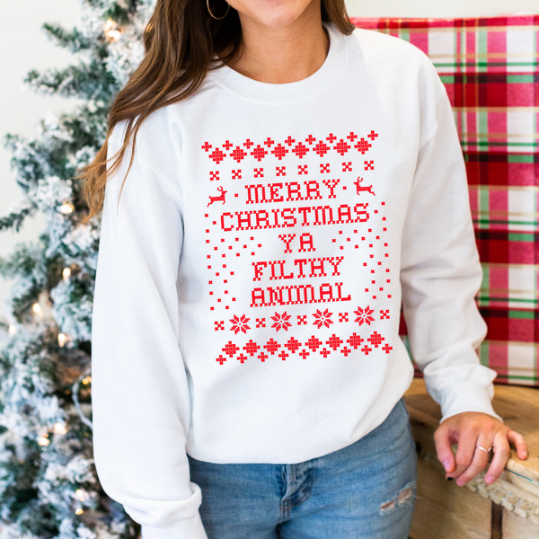 'Merry Christmas Ya Filthy Animal' Sweatshirt