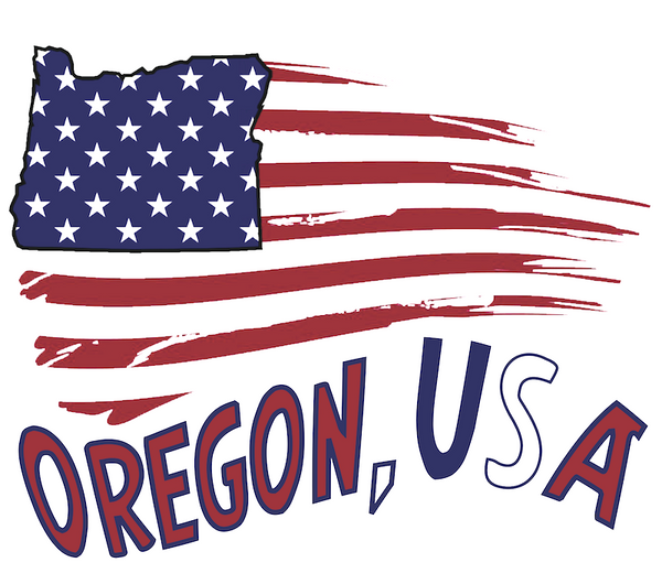 State Of Oregon Inside American Flag