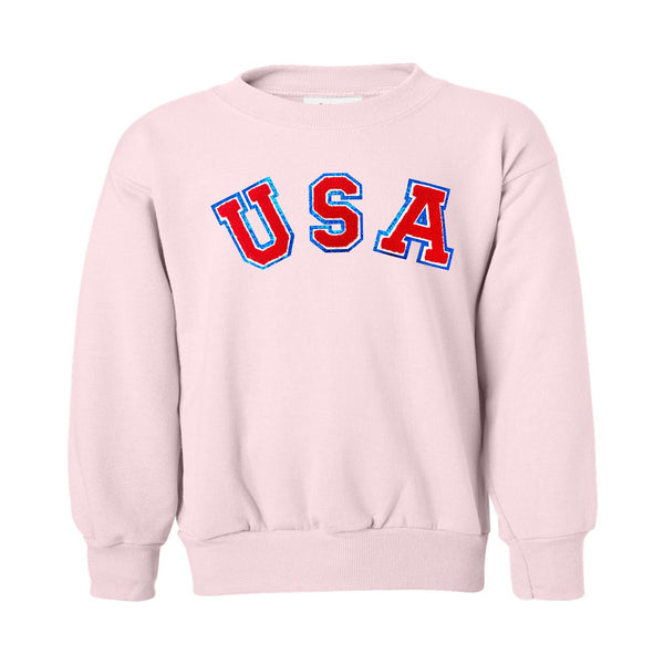 Kids USA Letter Patch Crewneck Sweatshirt