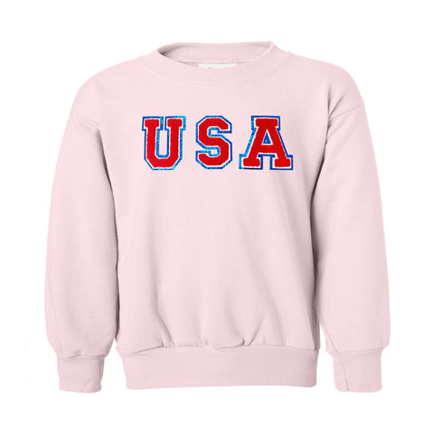 Kids USA Letter Patch Crewneck Sweatshirt